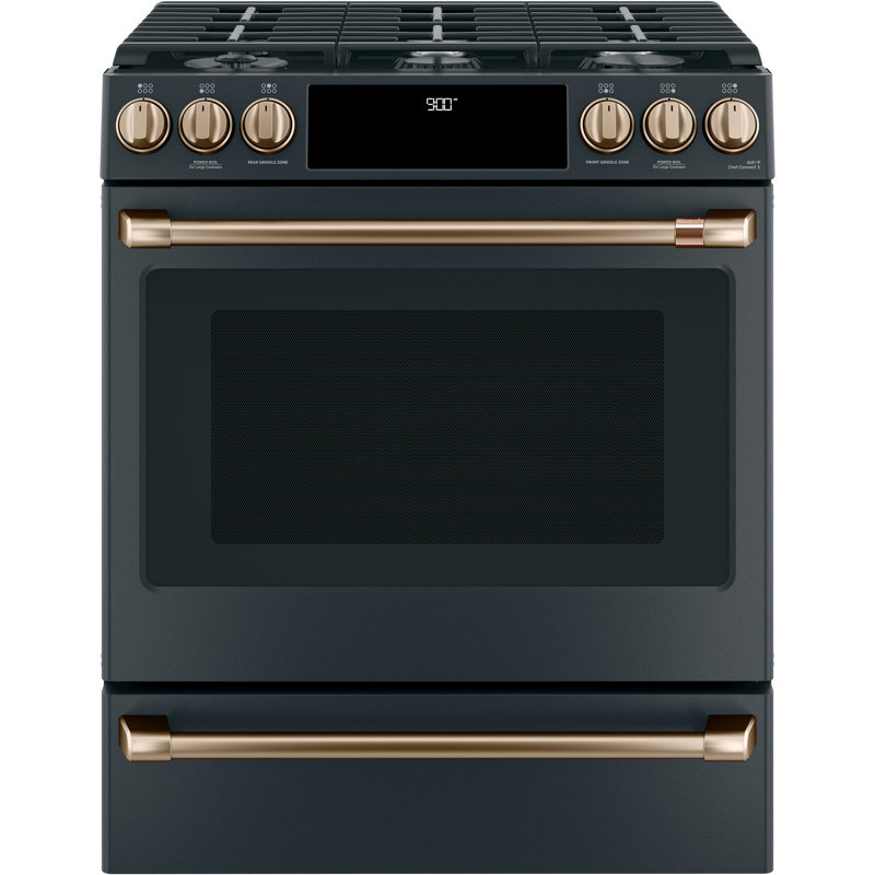 Front Control Gas Range Handle Kit, Brushed Bronze