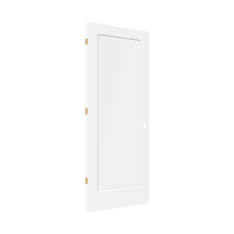 (Avec serrure et trou de charnière) Porte intérieure en bois massif apprêté à 3 panneaux, 36 po x 80 po, Gauche