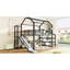 Lit mezzanine avec glissade et escalier, lit de jeu en métal avec tablettes de rangement, toit en forme de maison et conception silencieuse-14771516-14771517