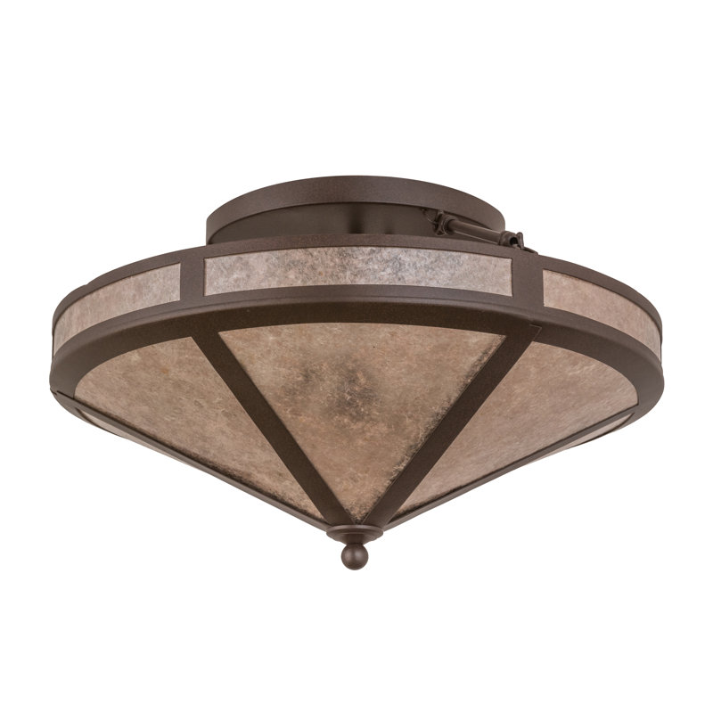 Craftsman Prime 2 - Light Semi Flush Mount, 13" H x 22" W x 22" D, Cafe Noir, Silver Mica
