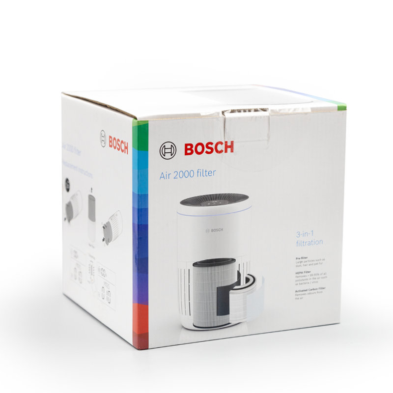 BOSCH Air 4000 Air Purifier Replacement Filter, 3-In-1 Filter, Activated Carbon, HEPA, 7.28" H x 6.97" W x 6.97" D
