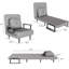Lit convertible pliant gris avec 5 coussins et 5 coussins, idéal pour les salles familiales, l'espace et le confort