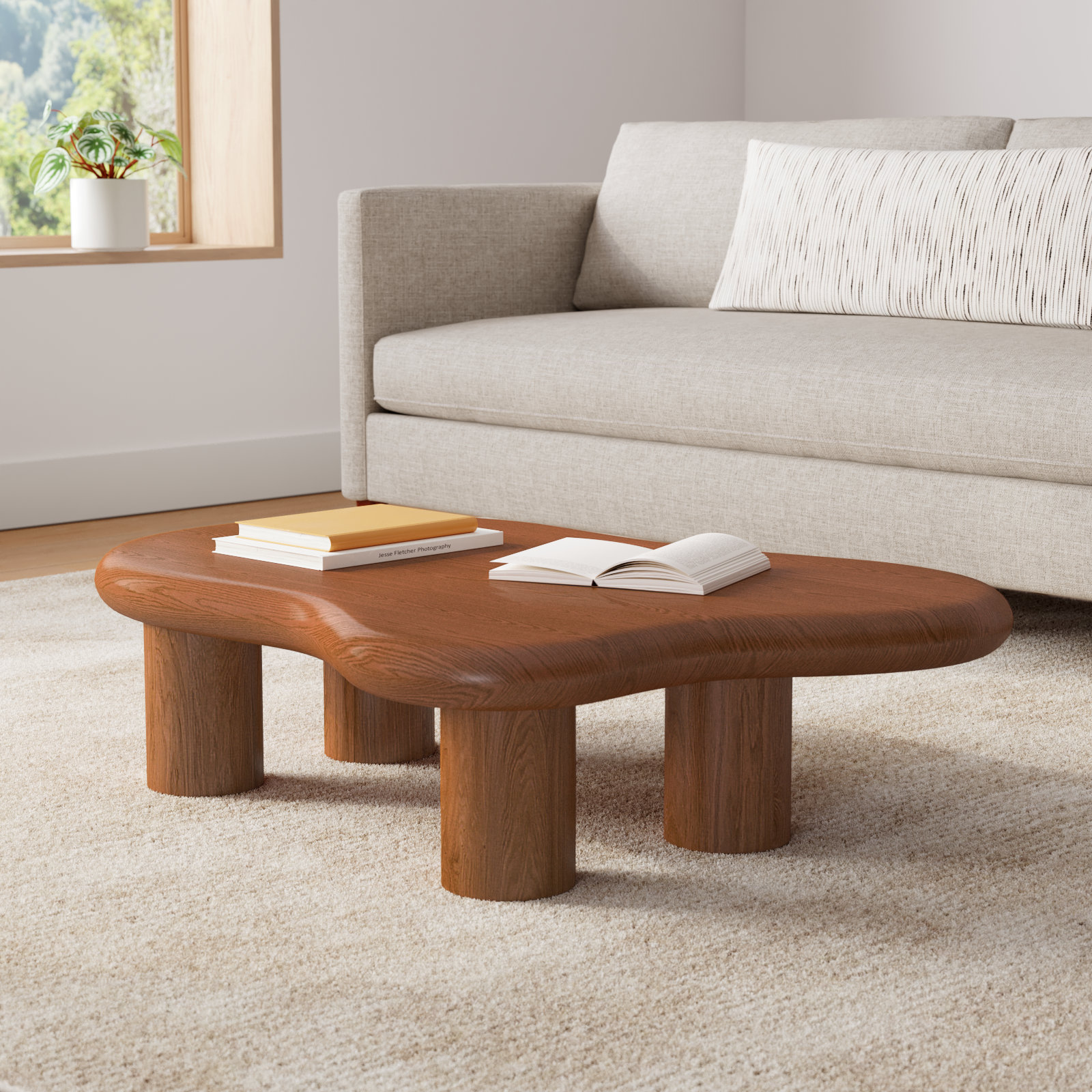Allrich 48" Coffee Table, Brown