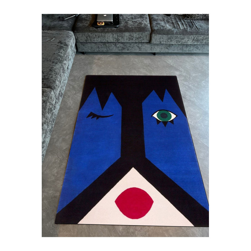 Tapis tissé bleu marine, Tapis de couloir 4 pi 11 po x 9 pi 10 po inclus
