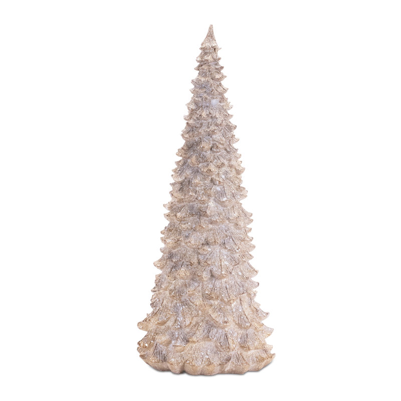 Glittered Champagne Pine Tree (Set of 3)