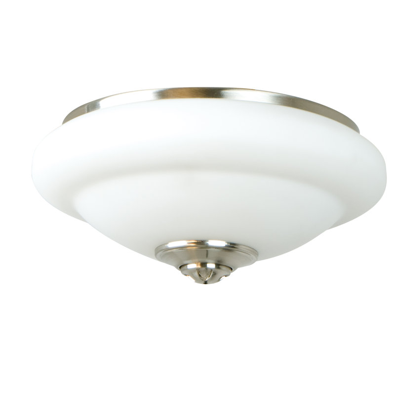 10 in. 2 - Light LED Bowl Ceiling Fan Light Kit, Brushed Polished Nickel