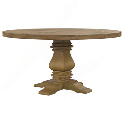 Rhea Rustic Honey Round Wood Dining Table