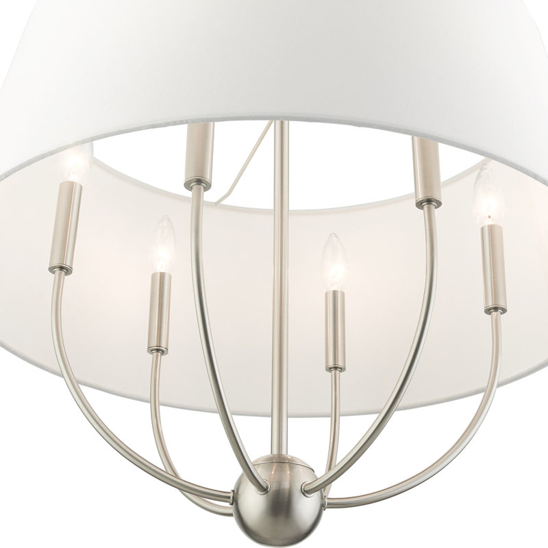 Antonya 6 - Light Dimmable Drum Chandelier, Brushed Nickel