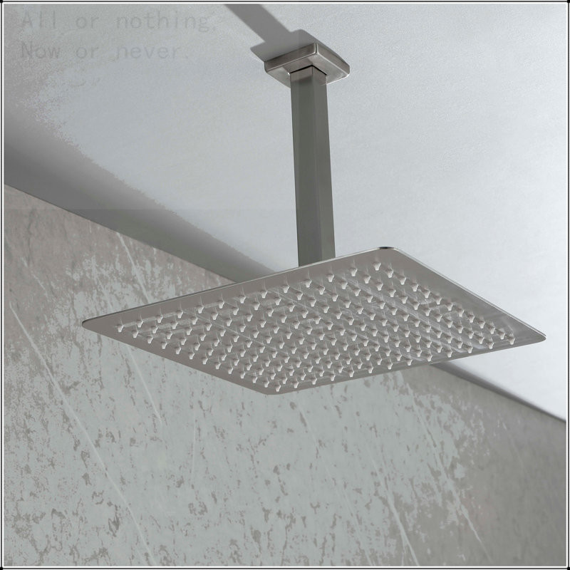 Rain Shower Head High Pressure Rainfall Showerhead Water Saving, Brushed Nickel