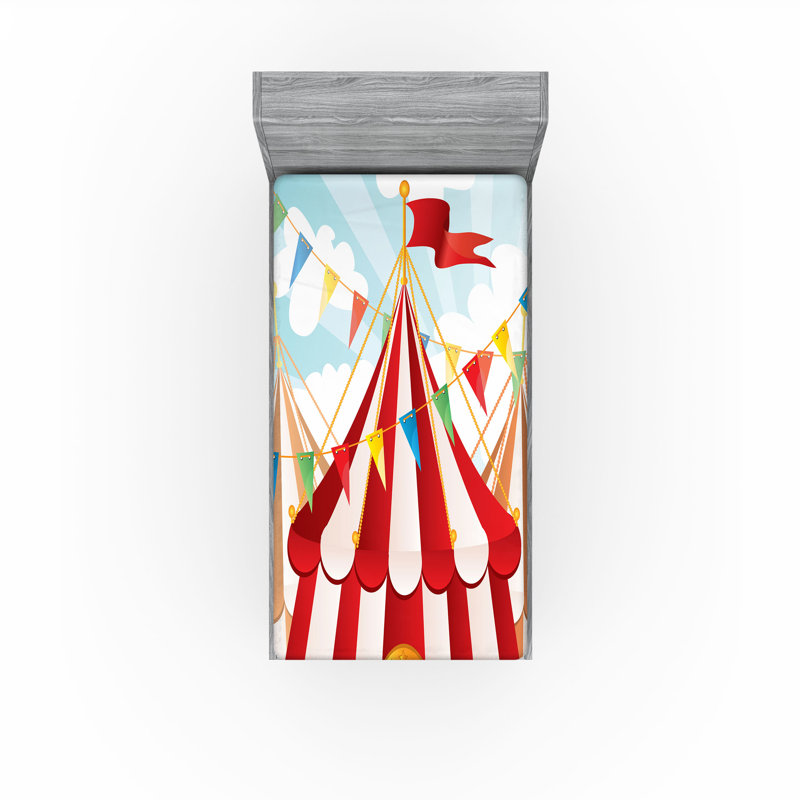Ensemble de 2 draps-housse Ambesonne Circus, Drap-housse de taille simple