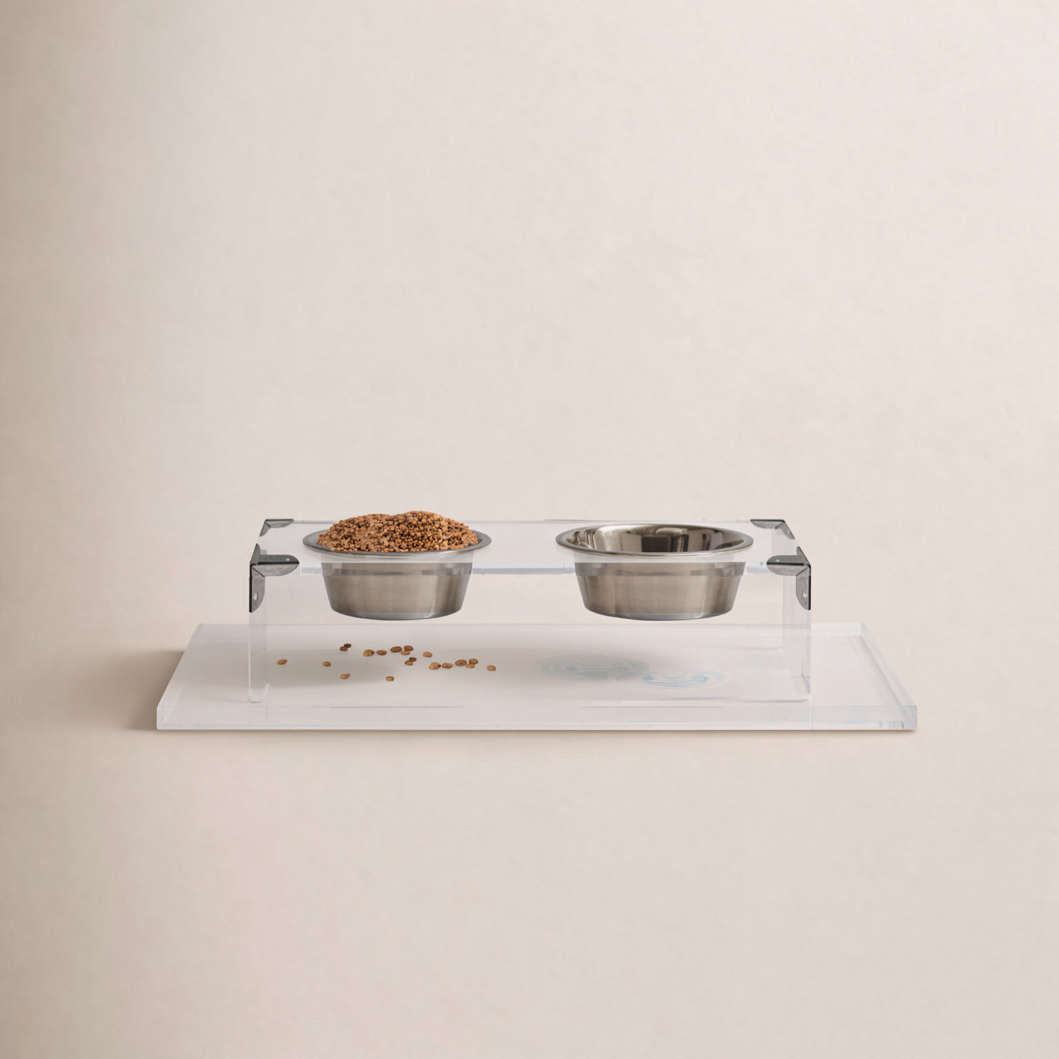 Clear Overflow Feeding Tray, Medium