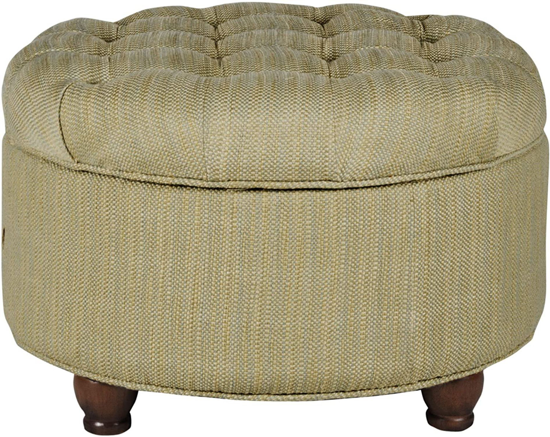 Charlton Home Large Button Tufted Woven Round Ottoman Ottoman With ...