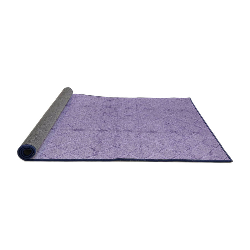 Tapis mauve à motif géométrique, Rond 5 pi