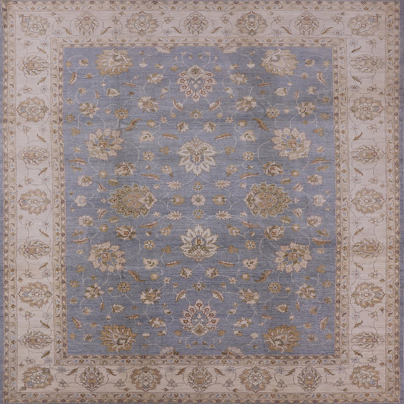 Tapis oriental beige / brun Sazerac, Carré 5 pi