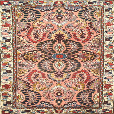 Tapis traditionnel rouge / noir