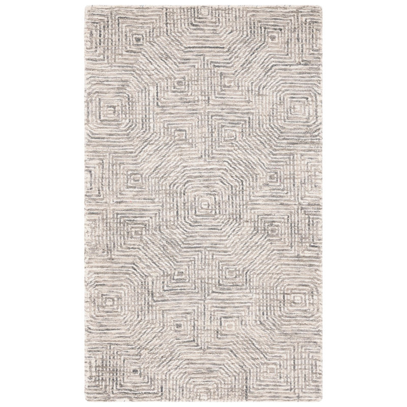 Deyoung Hand Tufted Wool Geometric Rug, Rectangle 9' x 12'