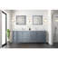 Meuble-lavabo double l 84 po x P 22 po, comptoir en marbre de Carrare, ensemble de robinet et miroirs de 34 po-1685036479