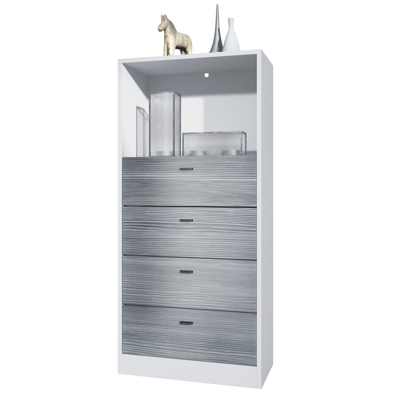Frano 4 Drawer 56Cm W Chest of Drawers, Matt white/Avola anthracite