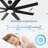 72 Inch Industrial DC Motor Ceiling Fan with light, Large Ceiling Fan with 8 Reversible Blades, 3 Downrods, 6-Speed Remote Control, Home or Commercial Ceiling Fans for Porch/Garage/Shop, Black