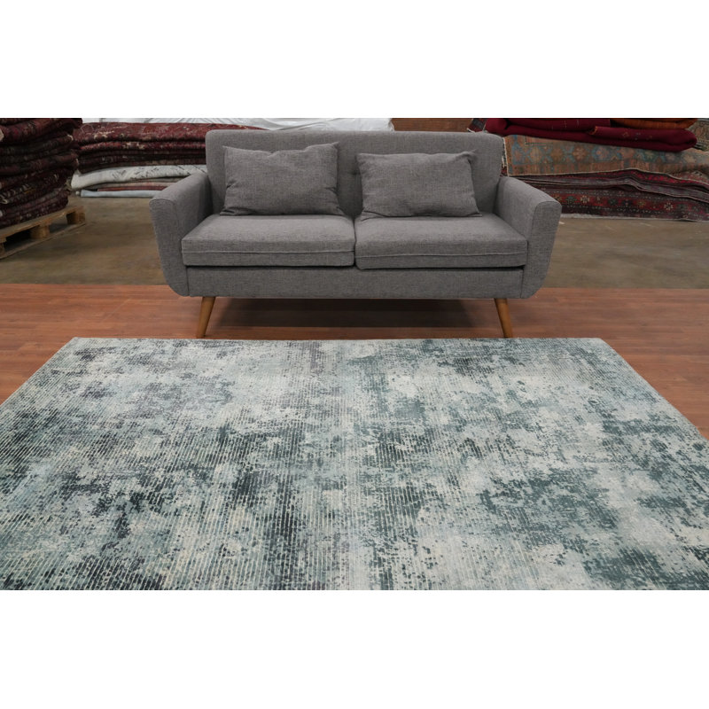 Tapis abstrait d'aspect vieilli 6 x 8
