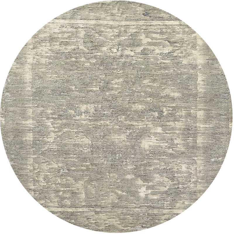 Tapis beige / gris Huertas, Rond 5 pi