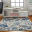 Tapis ivoire / bleu clair Leeming-331316184