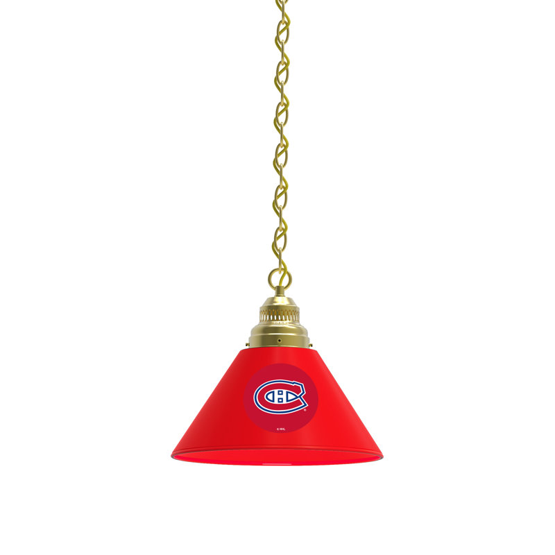 Luminaire suspendu conique 1 lumière NHL, Laiton, Montreal Canadiens