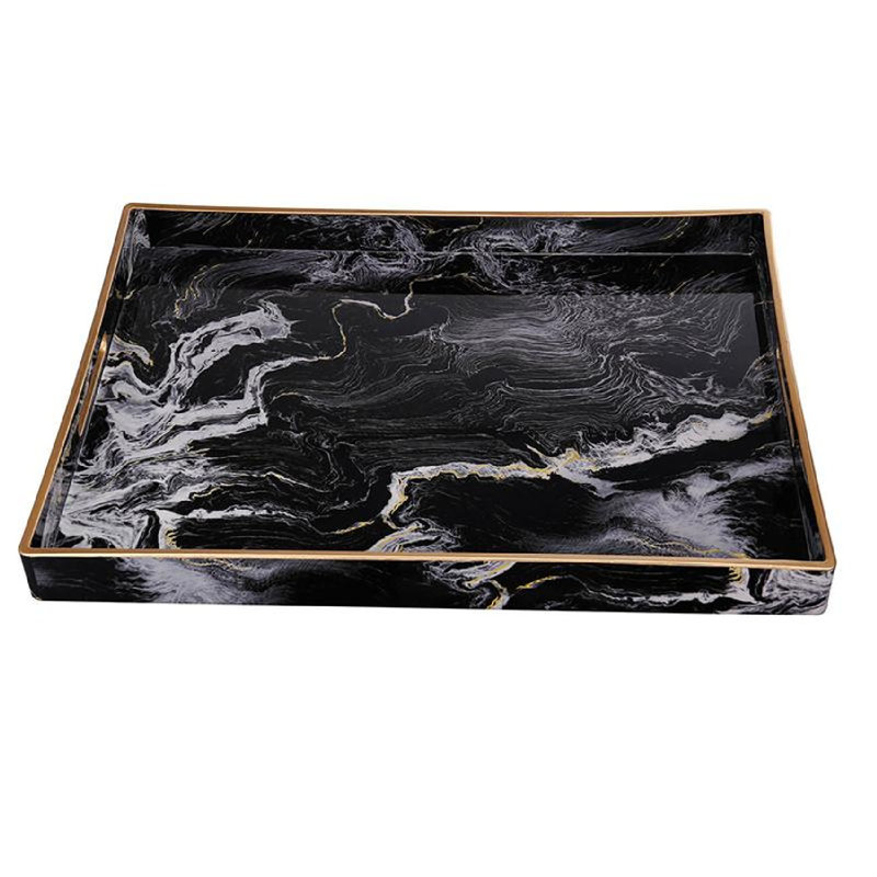 Quinn Rectangular Trays - Black/White