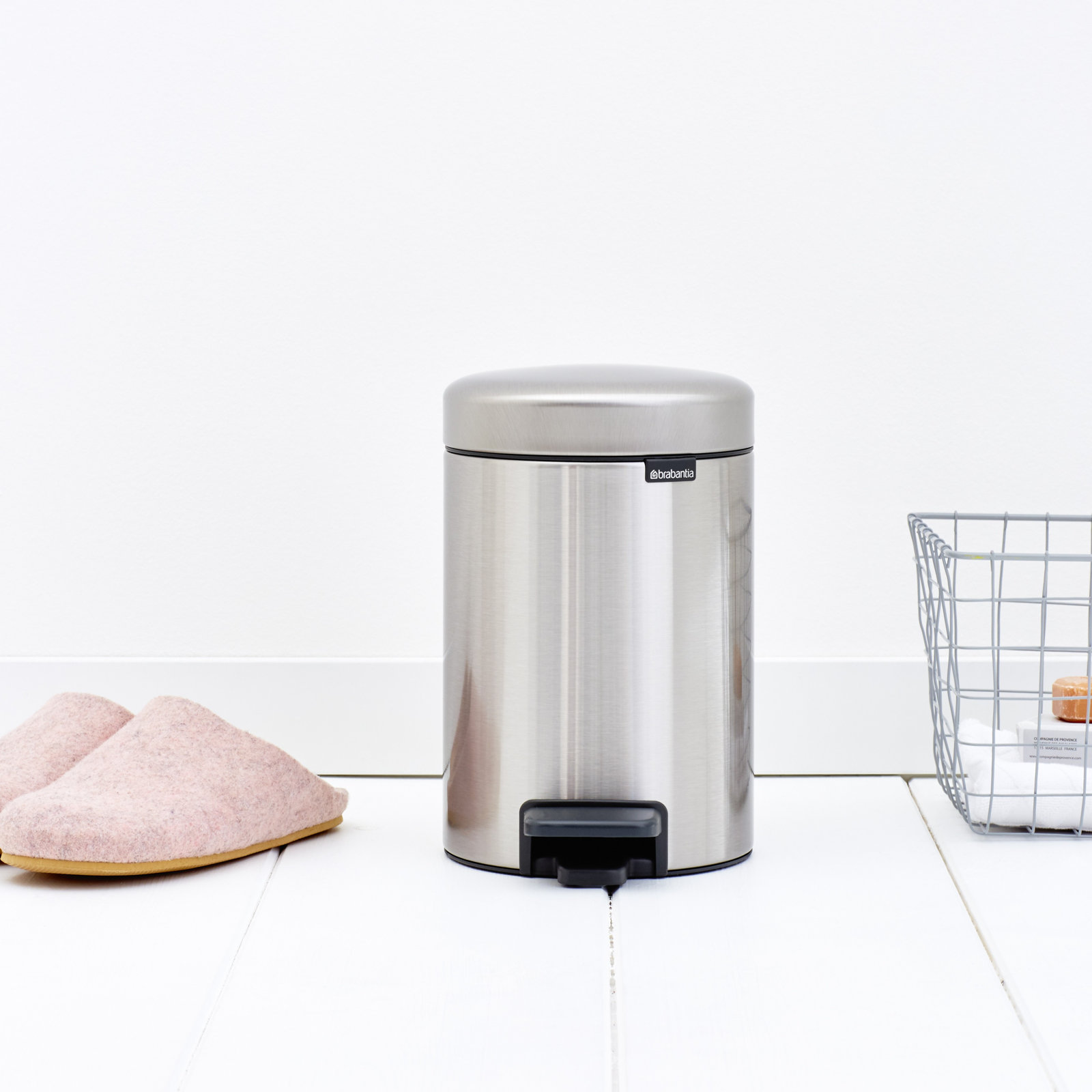 Brabantia Newicon 0.8gal Step-On Can, Matte Steel Fingerprint Proof
