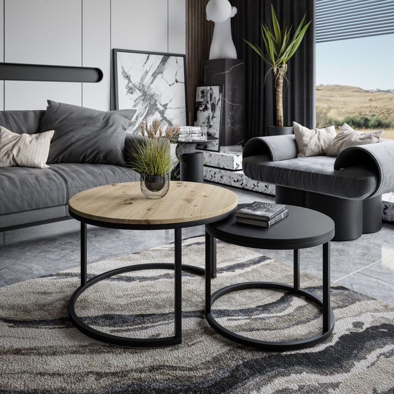 Shivendra Coffee Table, Artisan oak / Black