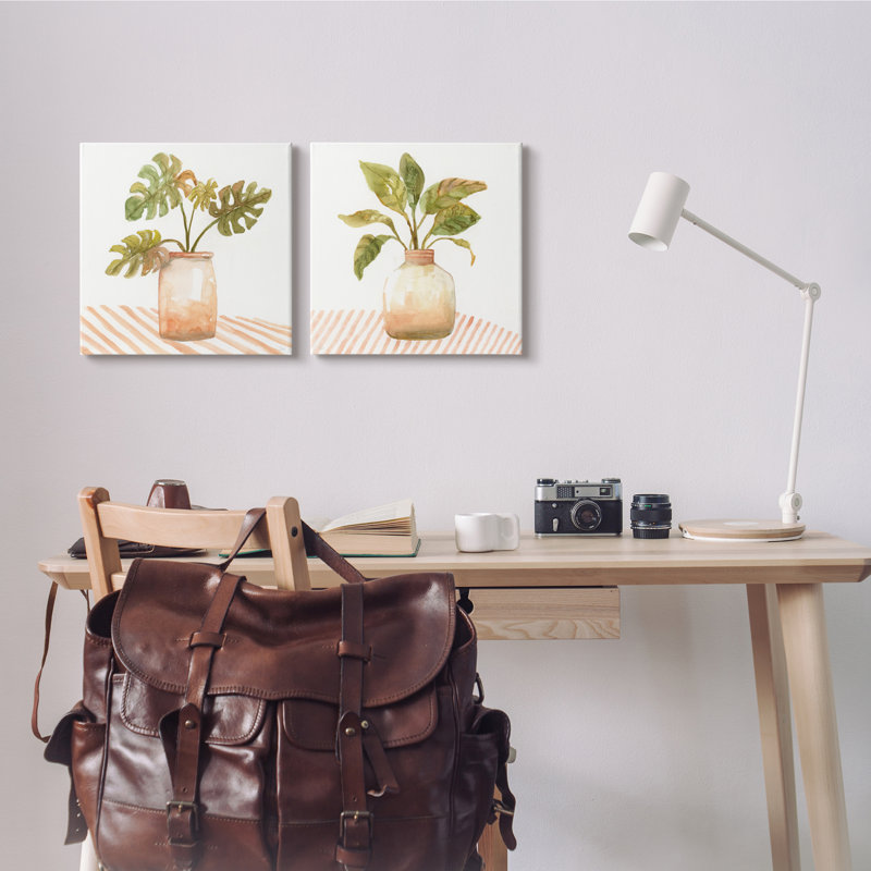 «Tranquil Monstera Leaf», Toile tendue, H 17 po x l 17 po
