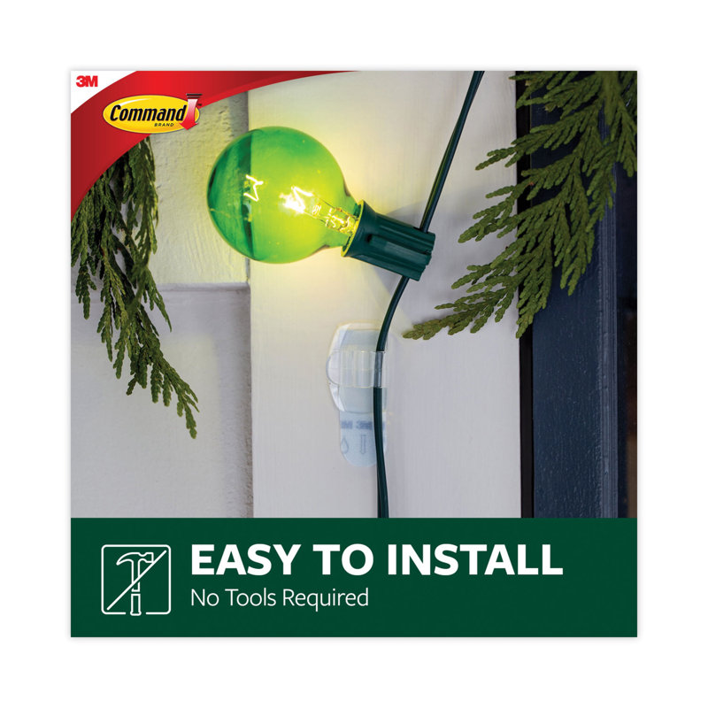 Small Clear Plastic Outdoor Light Clips with Foam Strips - 16 Pack