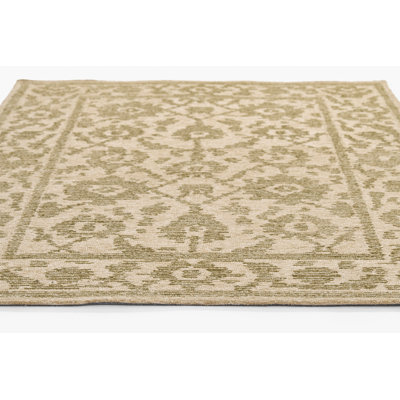 Pepperdine Hand Tufted Wool Traditional Green Area Rug 5' X 8'