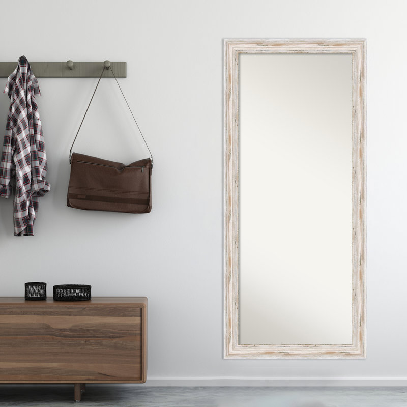 Wall and Leaning Mirror, 29.12" H x 65.12" W, White