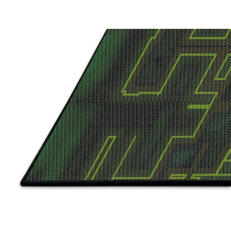 Tapis de zone vert foncé à motifs, Rectangle 2 pi x 5 pi
