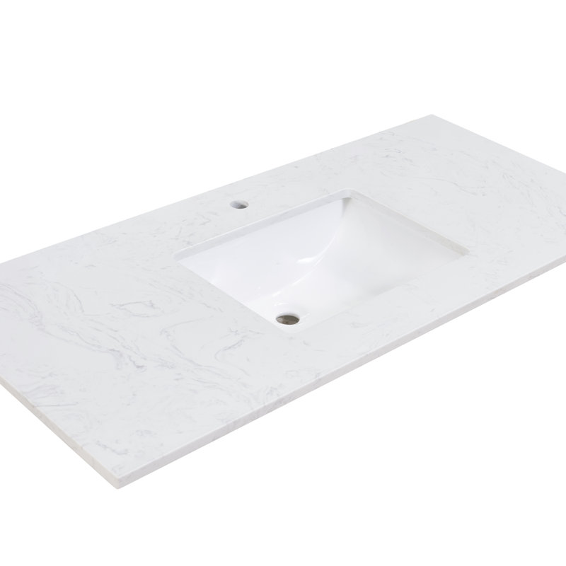 Aosta White 49" Composite Stone Vanity Top with Sink