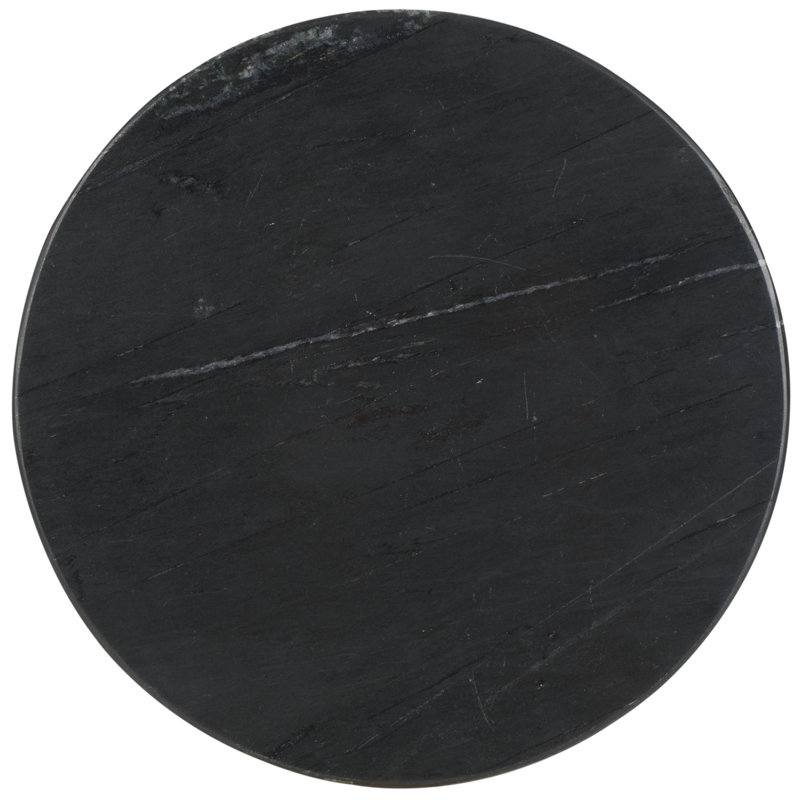 Alysson Marble Top End Table, Black