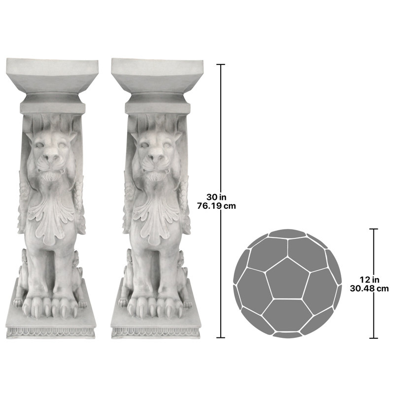 Caisson de lion à oreilles sculpturale trapezophoron