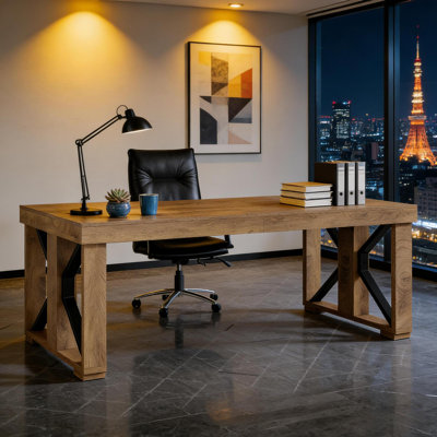 Bureaux modernes spacieux, panneau de particules brun, utilisation domestique multifonctionnelle