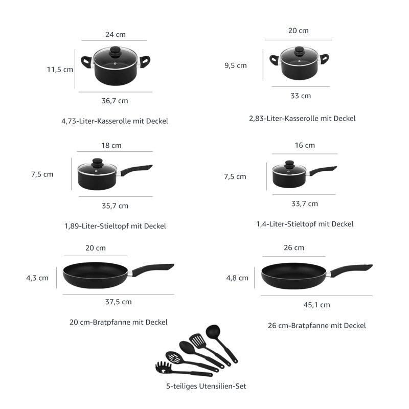 15 - Piece Aluminum Cookware Set