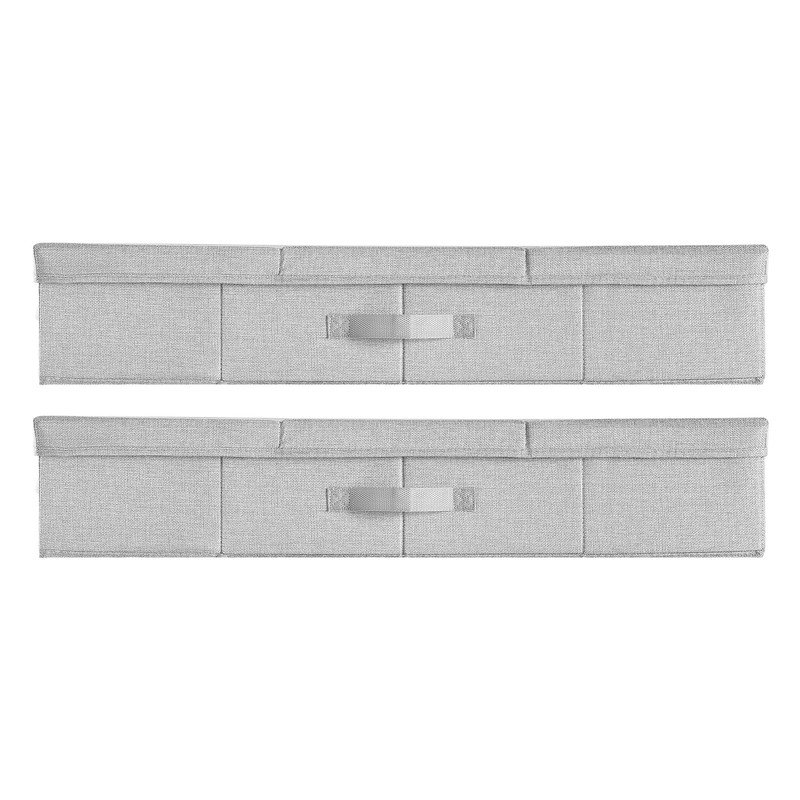 Rangement sous le lit 48L pliable (paquet de 2), organisateurs de linge avec couvercle rabattable