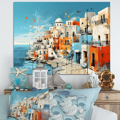 Paysage coloré de la Grèce de Santorin II - Santorini, art mural