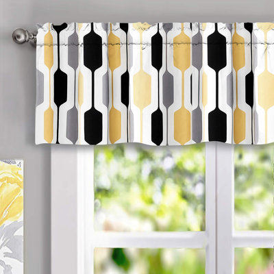 Kazim Floral Lined Blackout Kitchen Valance Tailored 52" Window Valance