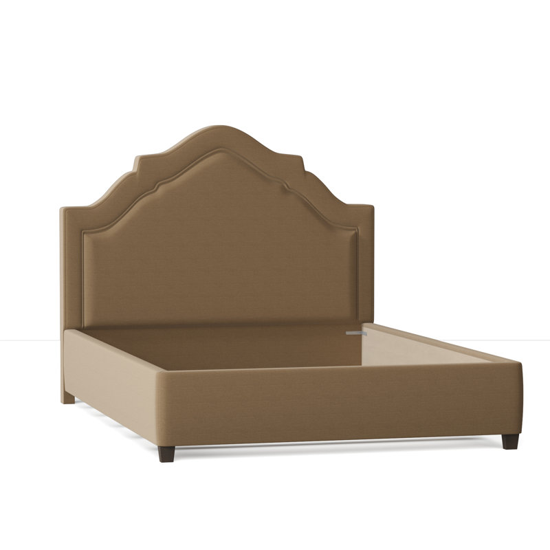 Sheila Upholstered Bed, Queen, Bella Ocean Performance Velvet, Brown Mahogany