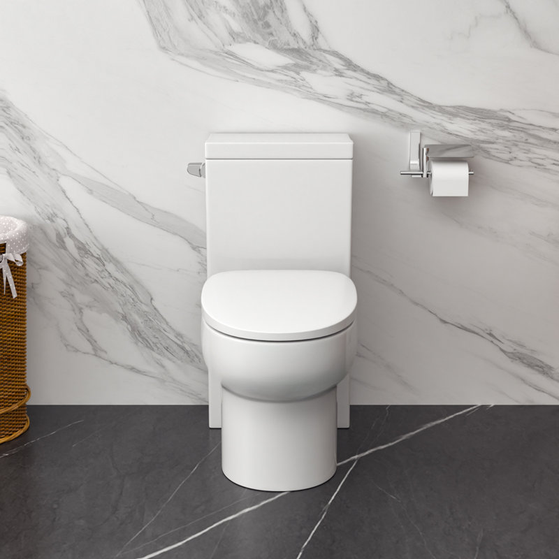 Lordear 1.28 Gallons GPF Elongated Floor Mounted One-Piece Toilet (Seat Included), 29" H x 14" W x 27" D