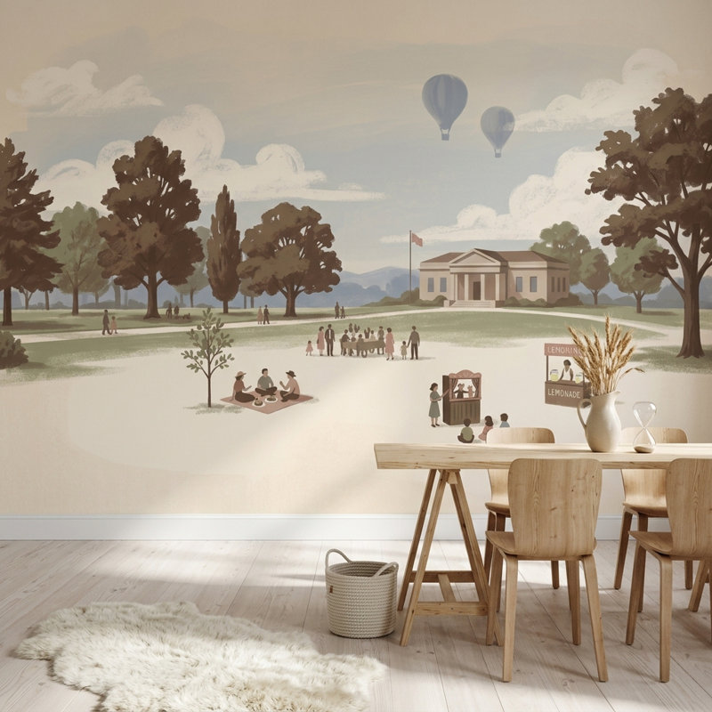 Illustration de papier peint Park, 120"x96", Peel and Stick