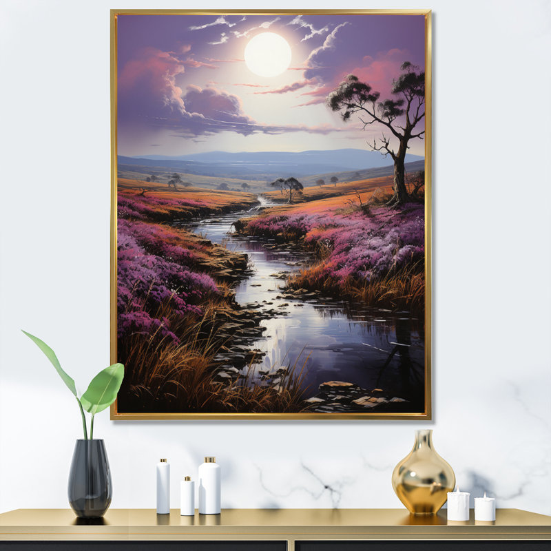 «England Dramatic Moorsengland Landscape», reproduction sur toile, H 20 po x l 12 po x P 1 po, Cadre flottant doré