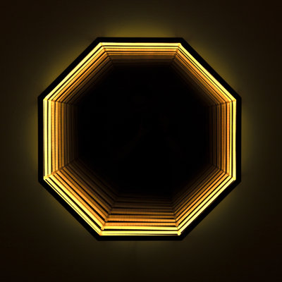 Miroir infini 3D octogonal clair / grand