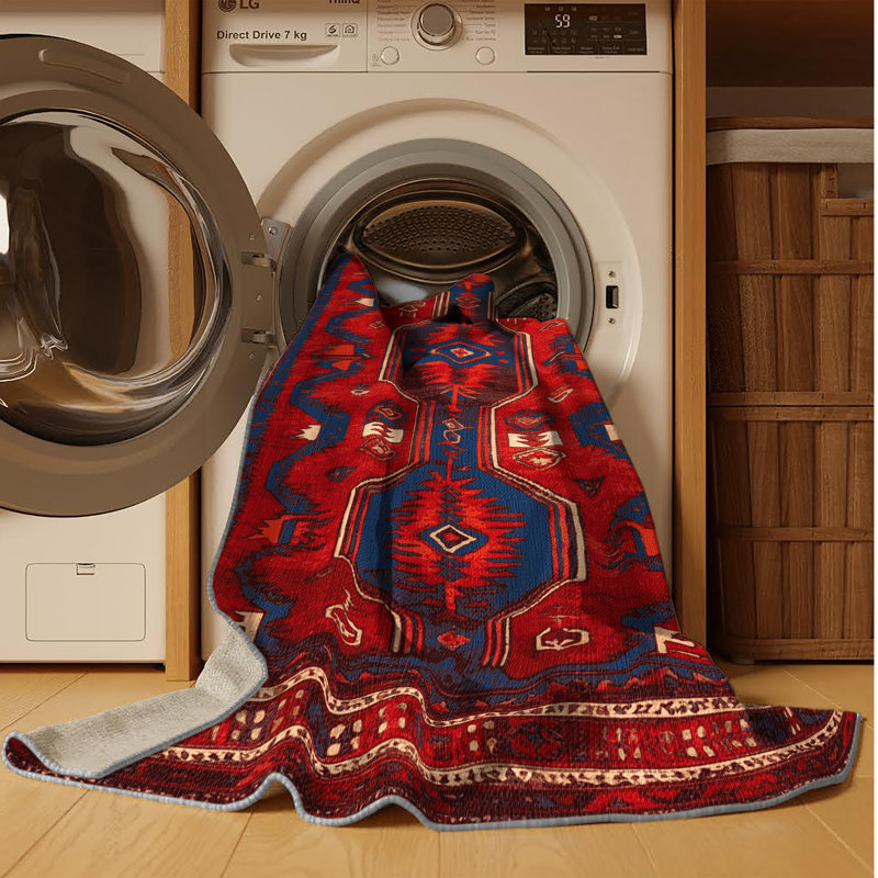 Tapis brun lavable à la machine, Rond 6 pi