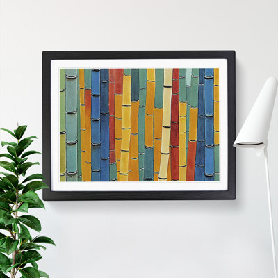 Abstract Watercolour Bamboo - Framed Print